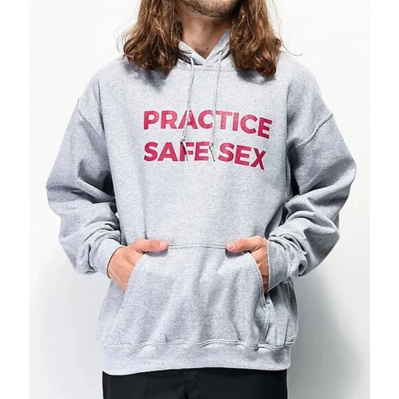 Danny Duncan Other - Danny Duncan Practice Safe Sex Gray Graphic Pullover Hoodie Unisex Size M NWOT
